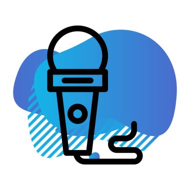 vektör mikrofon düz biçim simgesi