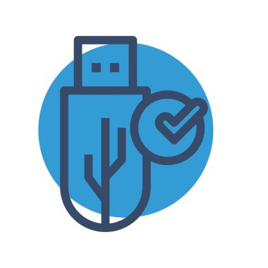 Vektör usb düz biçim simgesi