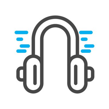 vektör kulaklık düz biçim simgesi