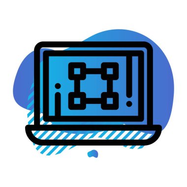 Dizüstü bilgisayar simgesinin vektör çizimi 