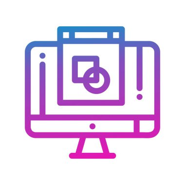 Lcd simgesinin vektör illüstrasyonu  