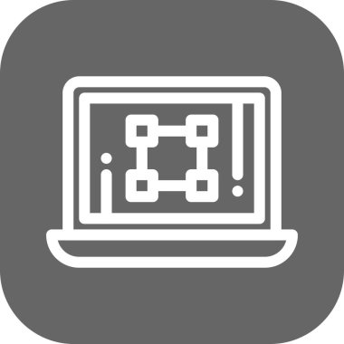 Dizüstü bilgisayar simgesinin vektör çizimi 