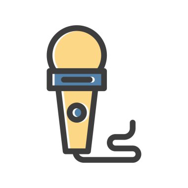 vektör mikrofon düz biçim simgesi