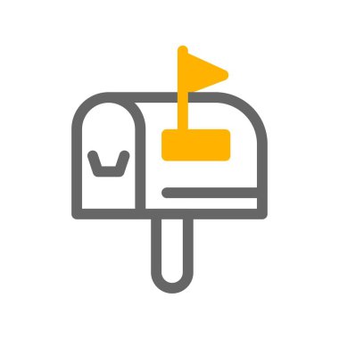 vektör posta kutusu düz biçim simgesi   