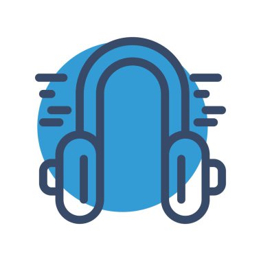 vektör kulaklık düz biçim simgesi