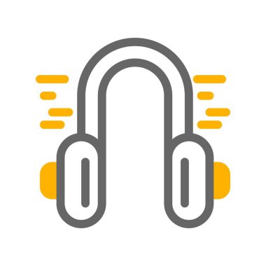 vektör kulaklık düz biçim simgesi