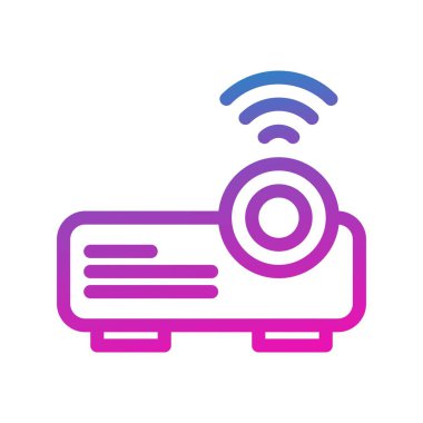 Projektör simgesinin vektör illüstrasyonu 