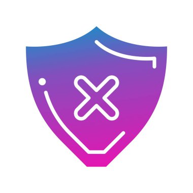 Kalkan simgesinin vektör illüstrasyonu 