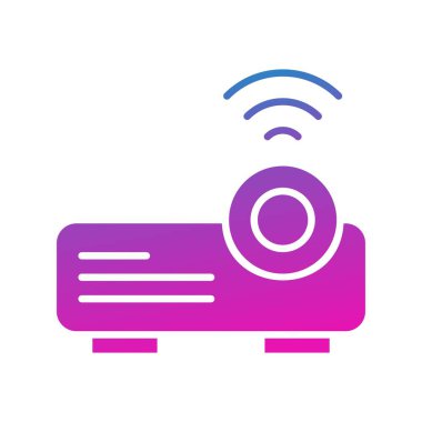 Projektör simgesinin vektör illüstrasyonu 