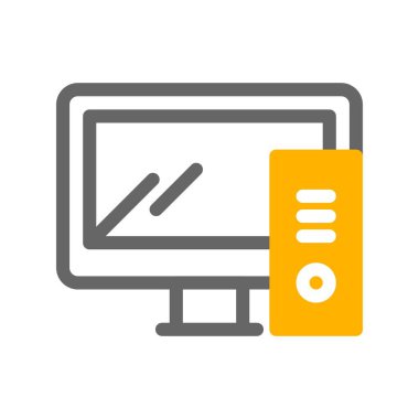 vektör Bilgisayar düz biçim simgesi   