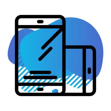 Vektör mobil düz biçim simgesi