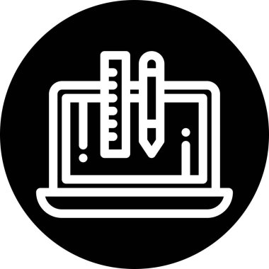  Dizüstü bilgisayar simgesinin vektör çizimi 