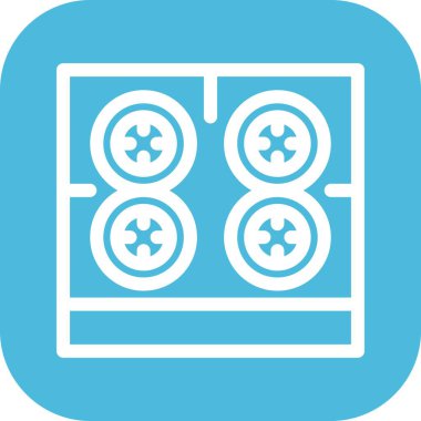 Soba simgesinin vektör illüstrasyonu   