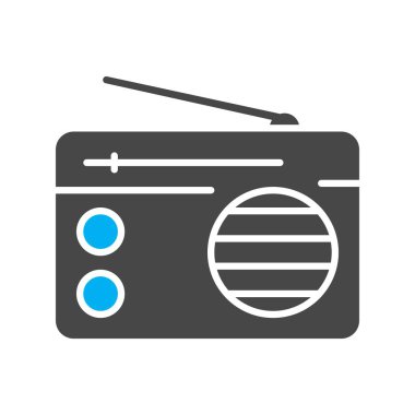 vektör radyo düz biçim simgesi