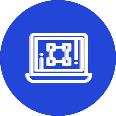 Dizüstü bilgisayar simgesinin vektör çizimi 