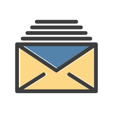 Vektör iletisi düz biçim simgesi