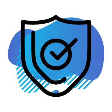 Kalkan simgesinin vektör illüstrasyonu 