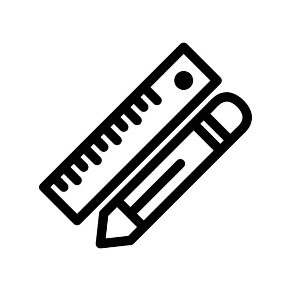 Vector Pencil Ruler Icon — Stock Vector