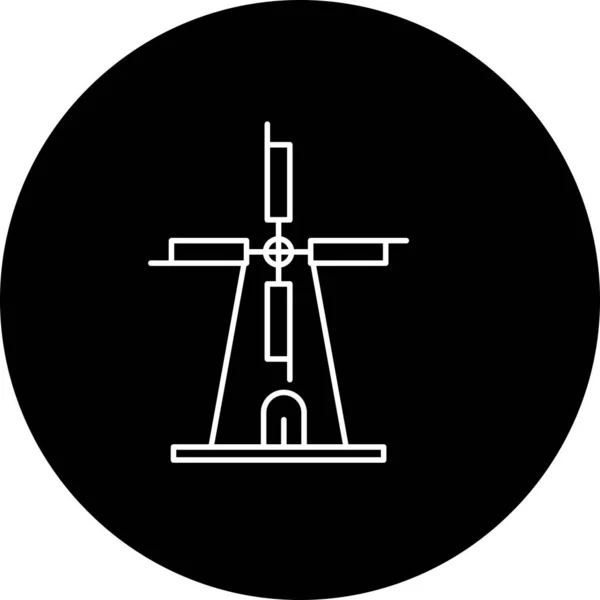 Vector Windmill Icon Symbol — Stock Vector