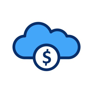 vektör Bulut para simgesi 