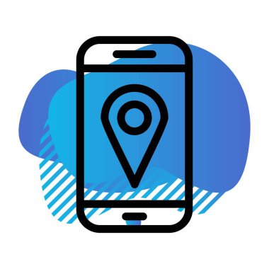 Vektör mobil harita simgesi 