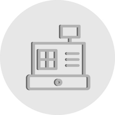  vektör Cashbox simgesi çizimi