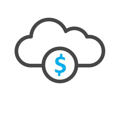 vektör Bulut para simgesi 