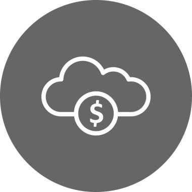 vektör Bulut para simgesi 