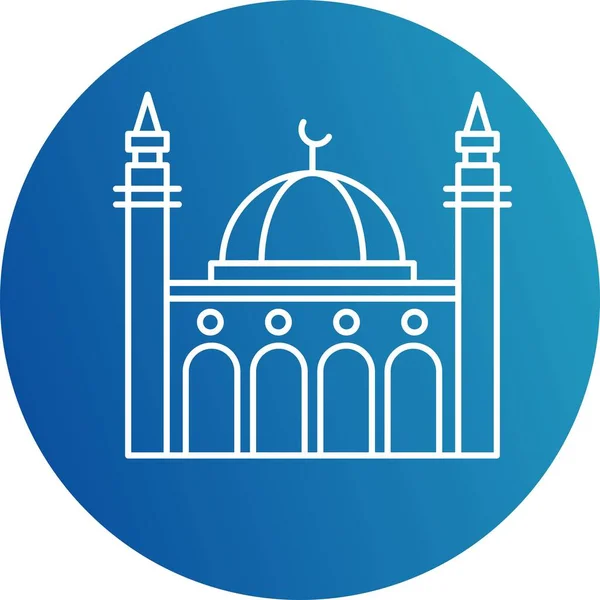 Simbol Ikon Masjid Vektor - Stok Vektor