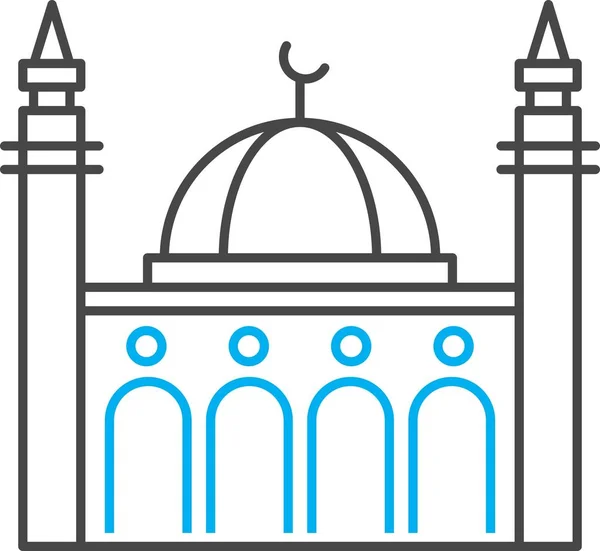 Simbolo Dell Icona Della Moschea Vettoriale — Vettoriale Stock