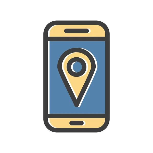 Icona Mappa Mobile Vettoriale — Vettoriale Stock