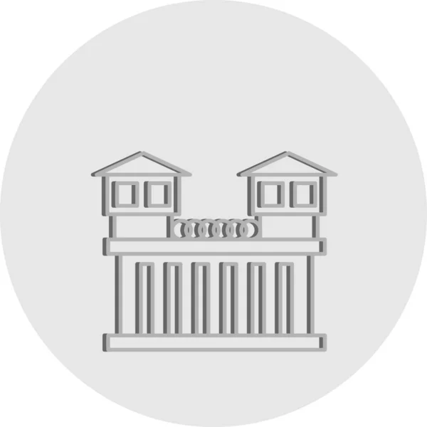 Symbol Ikony Vektorové Věznice — Stockový vektor