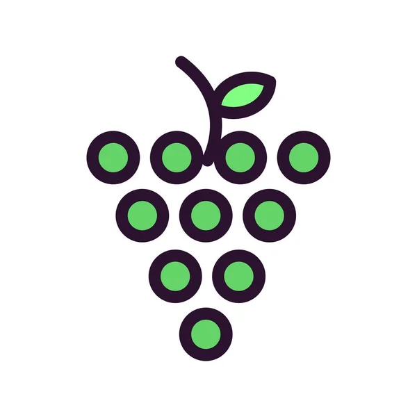 Vector Grapes Icon Symbol — Stock Vector