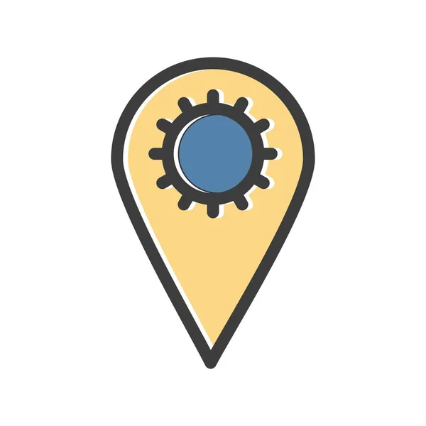 Vector Instellingen Pin Pictogram — Stockvector