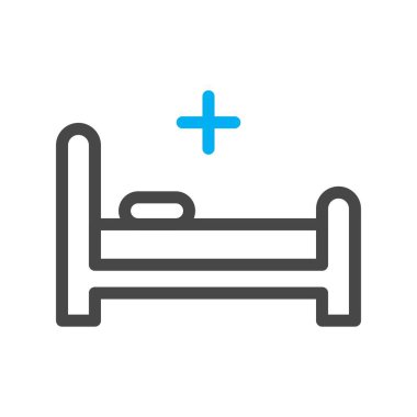 vektör hastane yatak simgesi 