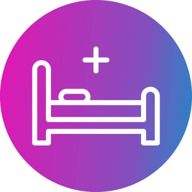 vektör hastane yatak simgesi 