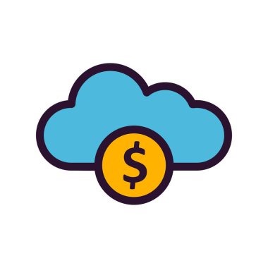 vektör Bulut para simgesi 