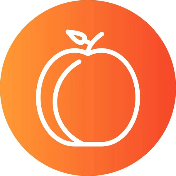 Vector Peach Icon Symbol — Stock Vector