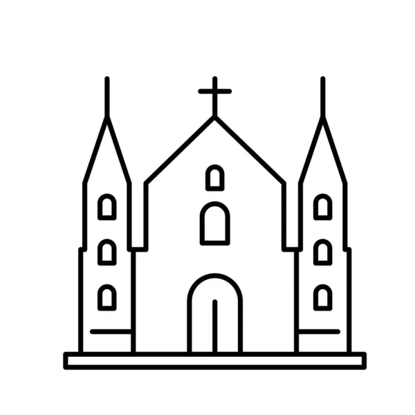 Vectorkathedraal Pictogram Symbool — Stockvector