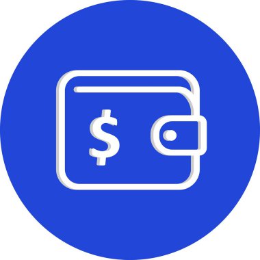 Beyaz arkaplanda vektör cüzdanı düz simgesi