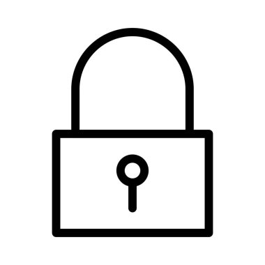 Beyaz arkaplanda düz simge kilitle