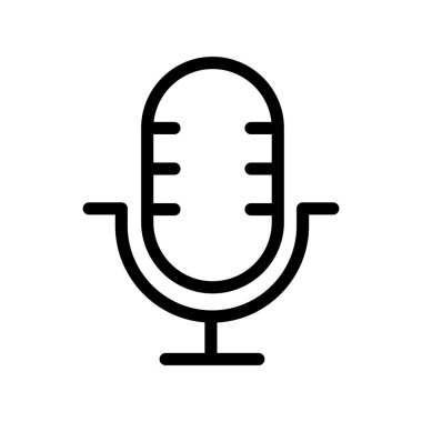 mikrofon simgesi vektörü, düz tasarım en iyisi