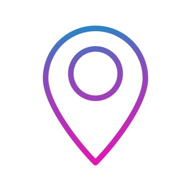 Beyaz arkaplanda vektör konumu düz simgesi