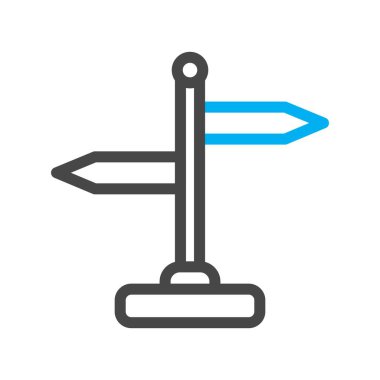 Beyaz arkaplanda vektör yönündeki düz simge