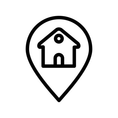 Beyaz arkaplanda vektör konumu düz simgesi