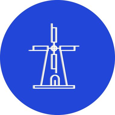 Yel değirmeni simgesi düz renkli. vektör illüstrasyonu.