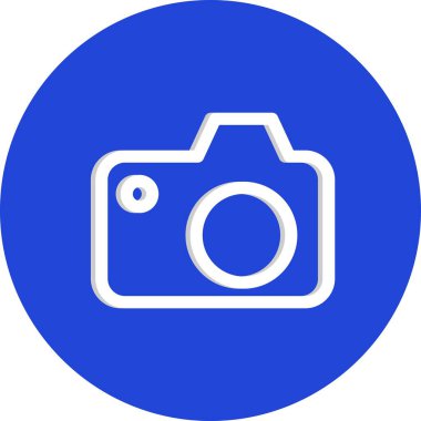 Beyaz arkaplanda vektör kameranın düz simgesi