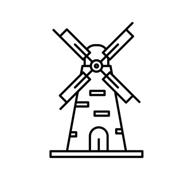 Yel değirmeni ikonu vektör illüstrasyonu