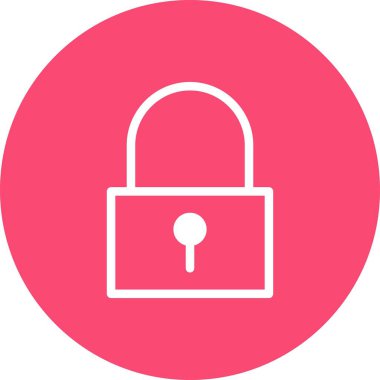 Beyaz arkaplanda düz simge kilitle