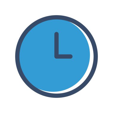 Beyaz arkaplandaki vektör saat düz simgesi